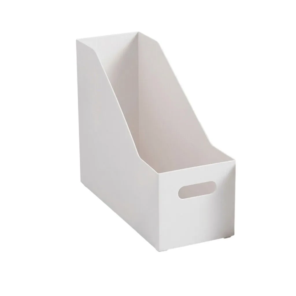 4 Pack - Durable Plastic Desktop File Organizer Box - White
