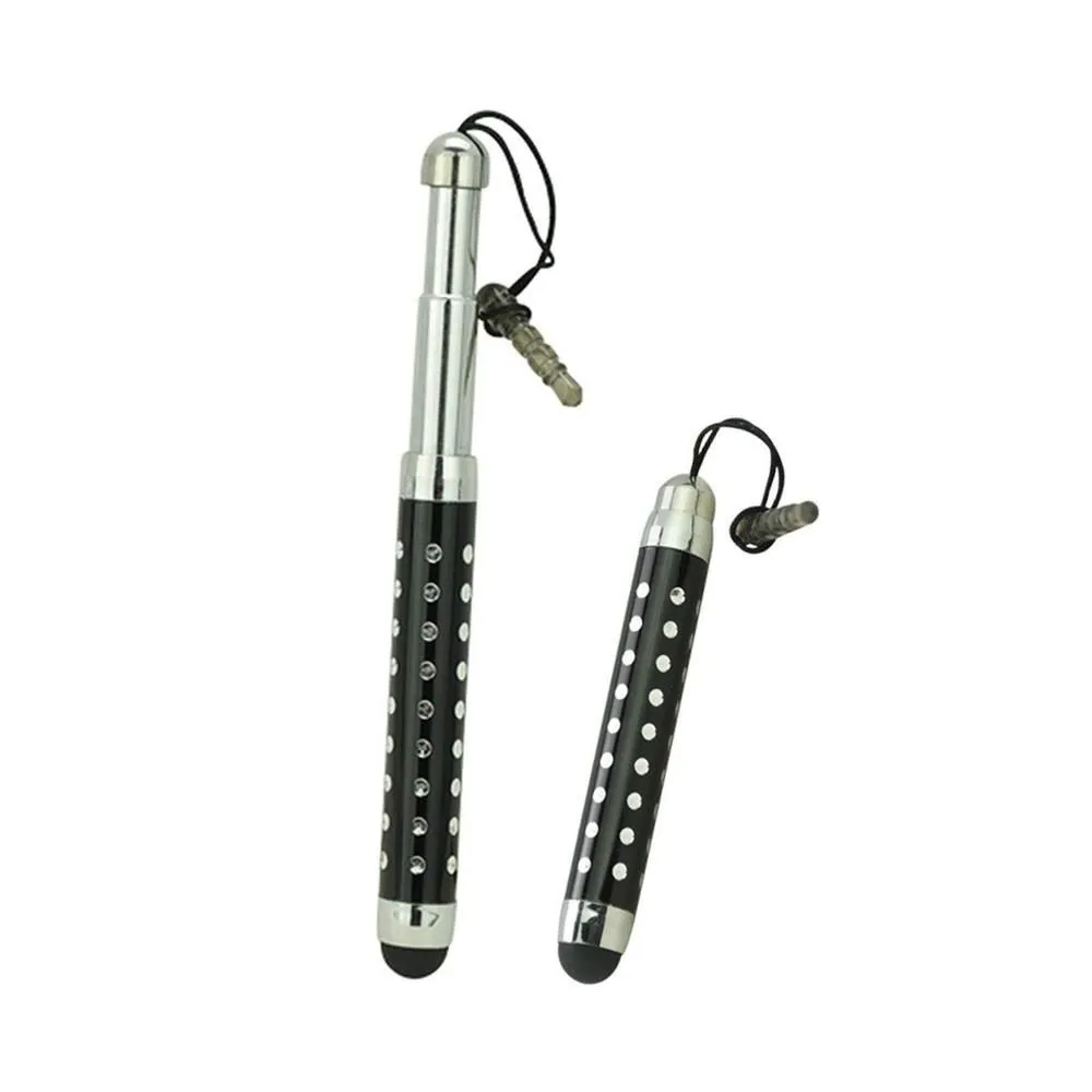 Techme Retractable Black Stylus Pens - Pack of 2