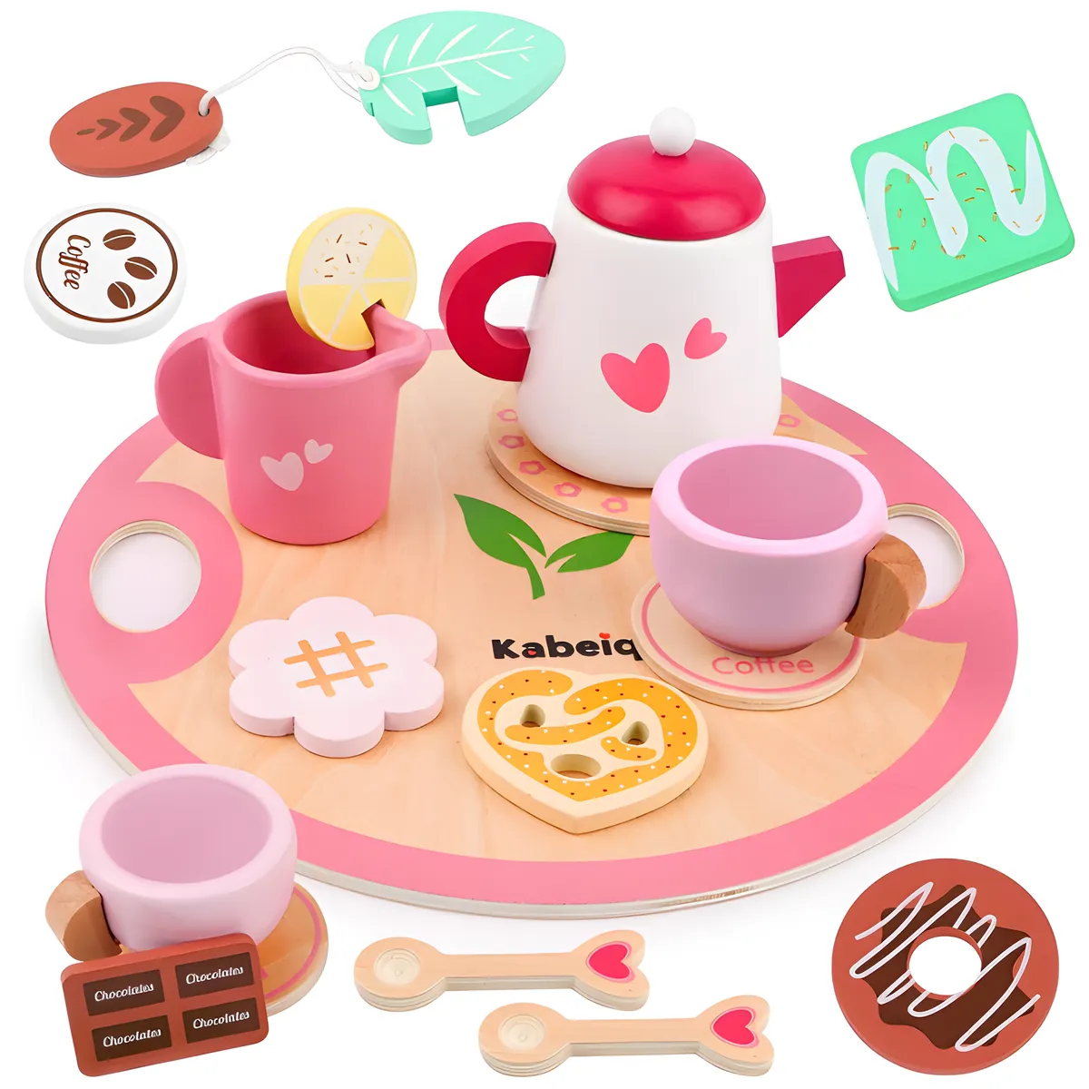 Tea Play Set Princess KIt Baby Girl Toy Gift Kid Wooden Pretend Playset