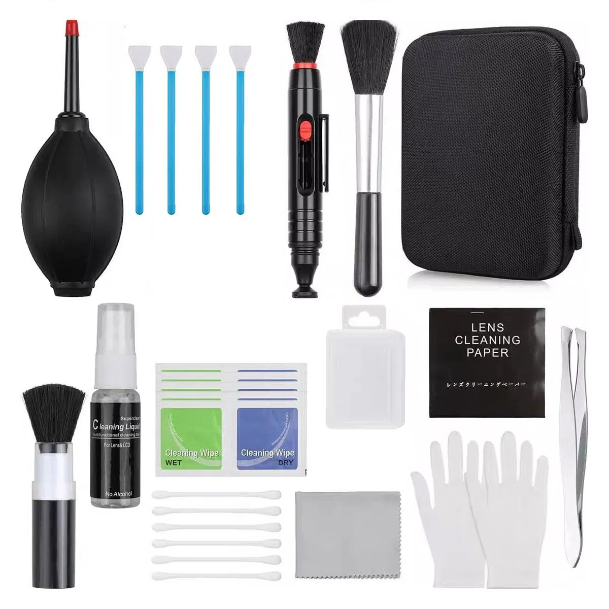 14-In-1 Camera Lens Cleaning Kit DSLR Sensor Cleaning Kit With Air Blower
