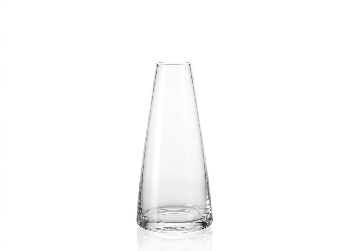 Clear Glass Conical Flower Vase - 540ml