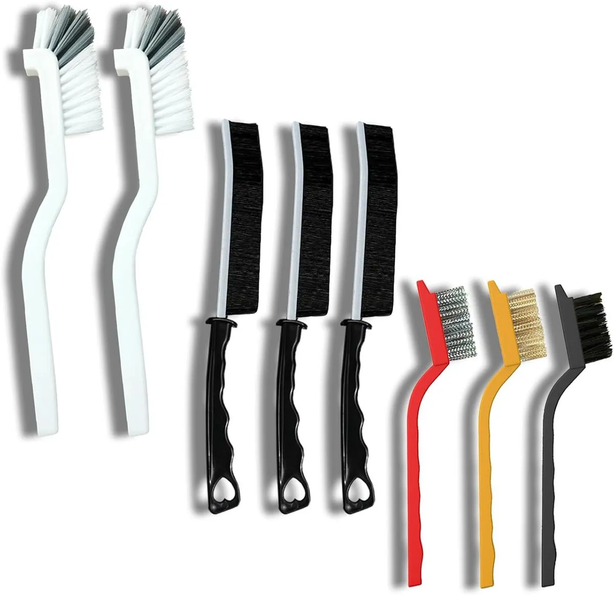 8-Piece Multi-Purpose Hard Bristle & Crevice Cleaning - Brush Set