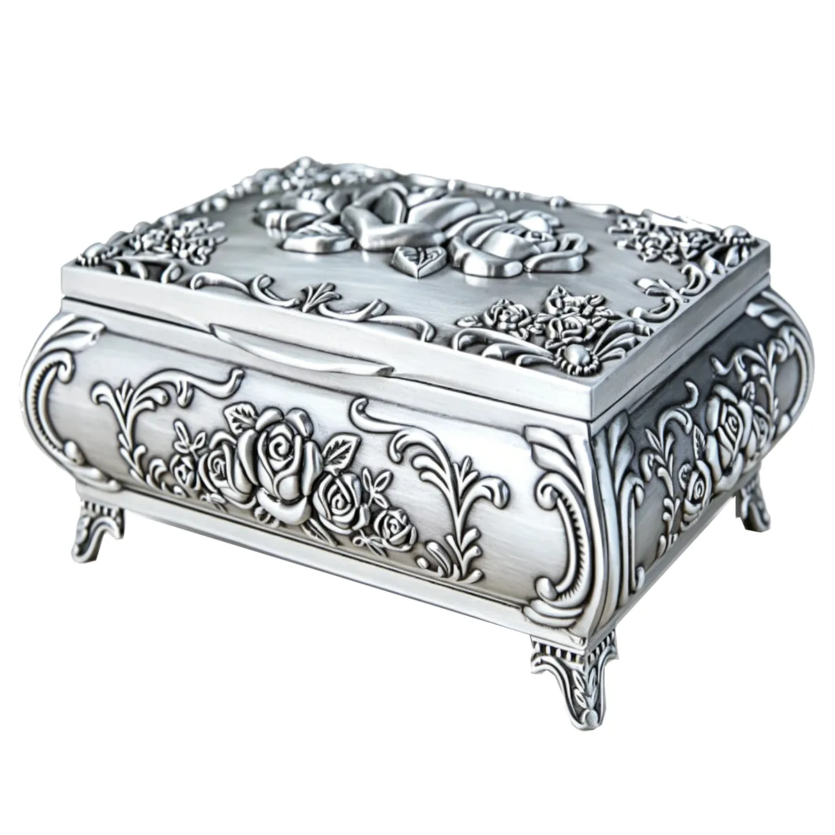Metal Jewellery Box,Ring Necklace Jewellery Trinket Storage Vintage Box