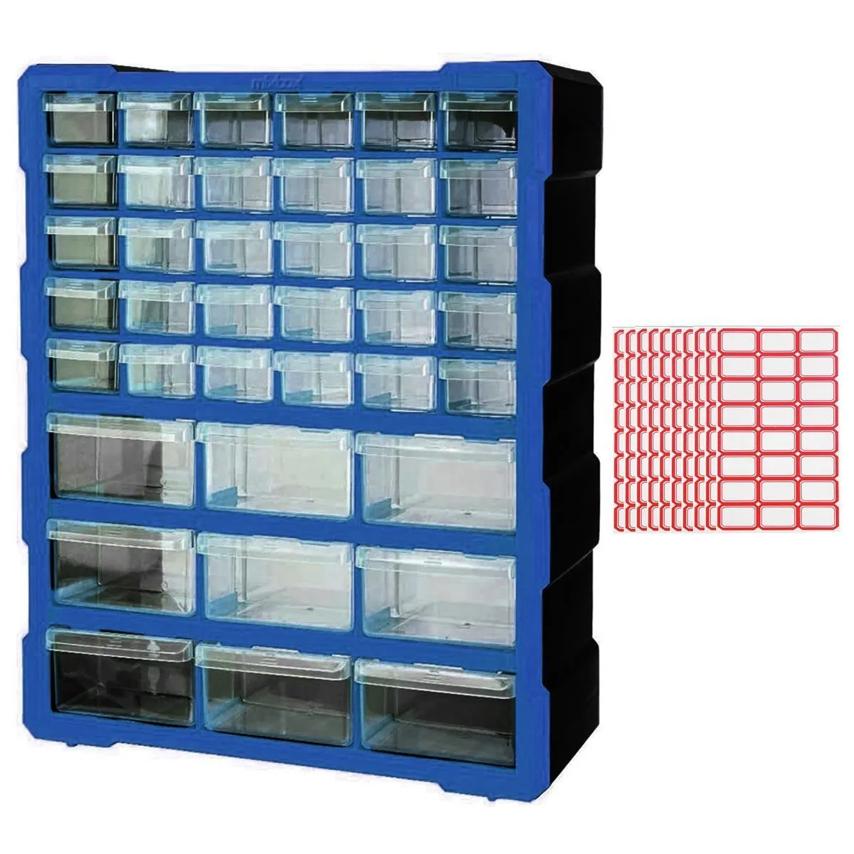 Storage Organiser 39 Drawer Garage & Workshop Box - Blue