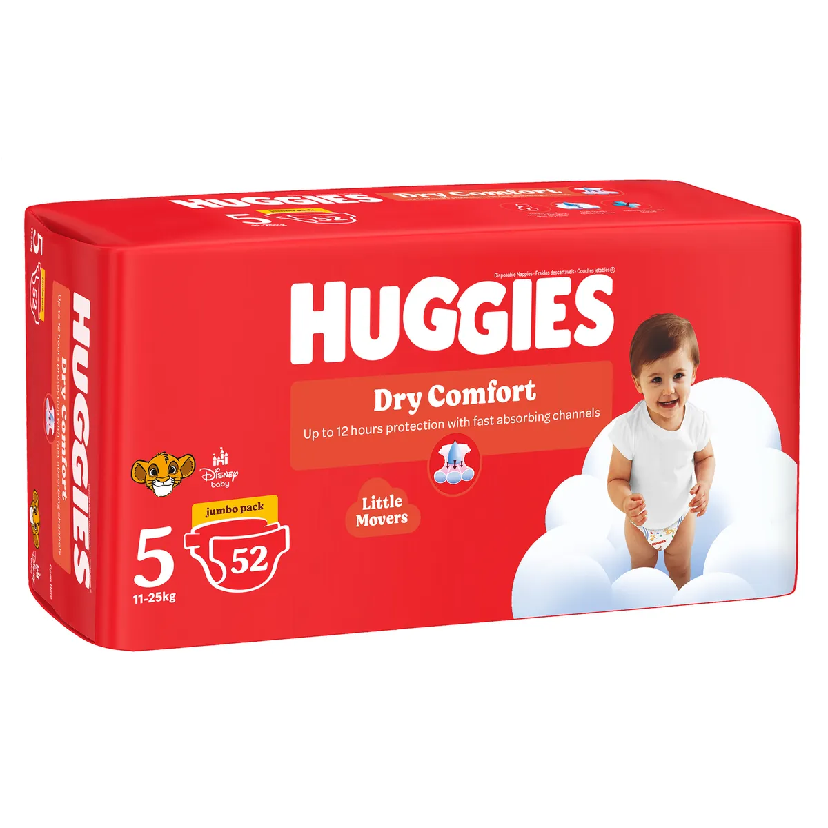 Huggies Dry Comfort Disposable Nappies - Size 5 52 Nappies Jumbo Pack