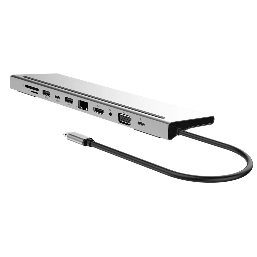 USB C Hub Type C Adapter 11-in-1 Multifunctional