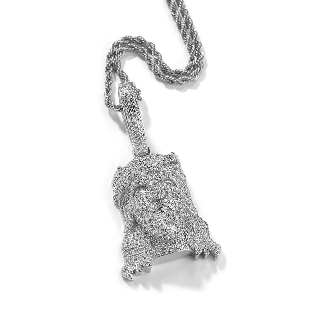 Hip Hop Necklace Zircon Portrait Pendant Retro Style Plating Jewelry - Braid Hairband Portrait Pend…