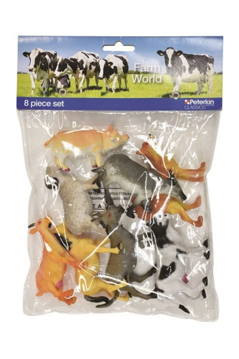 Assorted Farm Animals in a Set 8 pieces -Fun Educational Toys, Durable