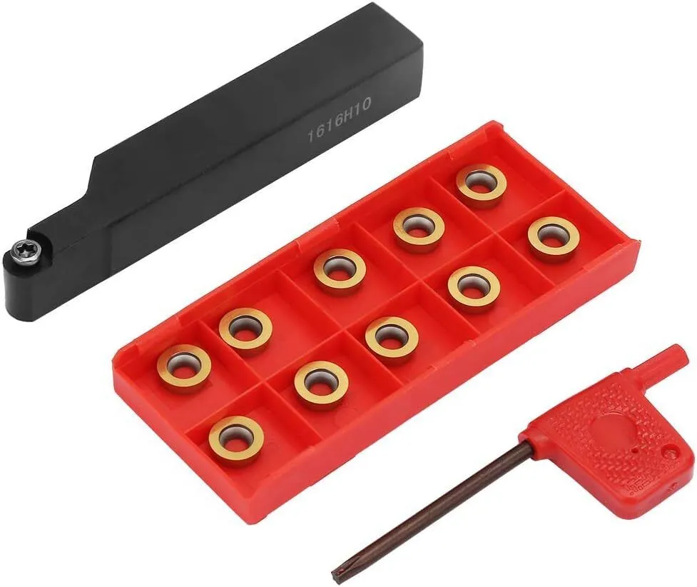 1pc CNC Lathe Turnin Tool Holder, Indexable Carbide Millin Cuer with 10pcs