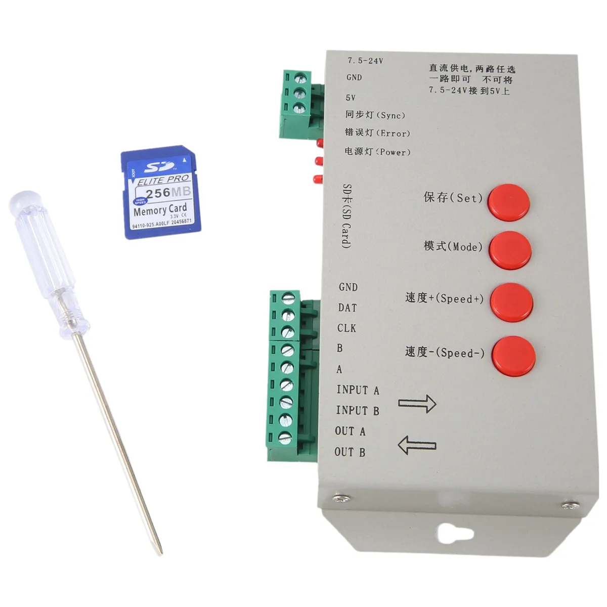 Rgb Led Controller T1000S Sd Card 2048Pixels Controller For Ws2801