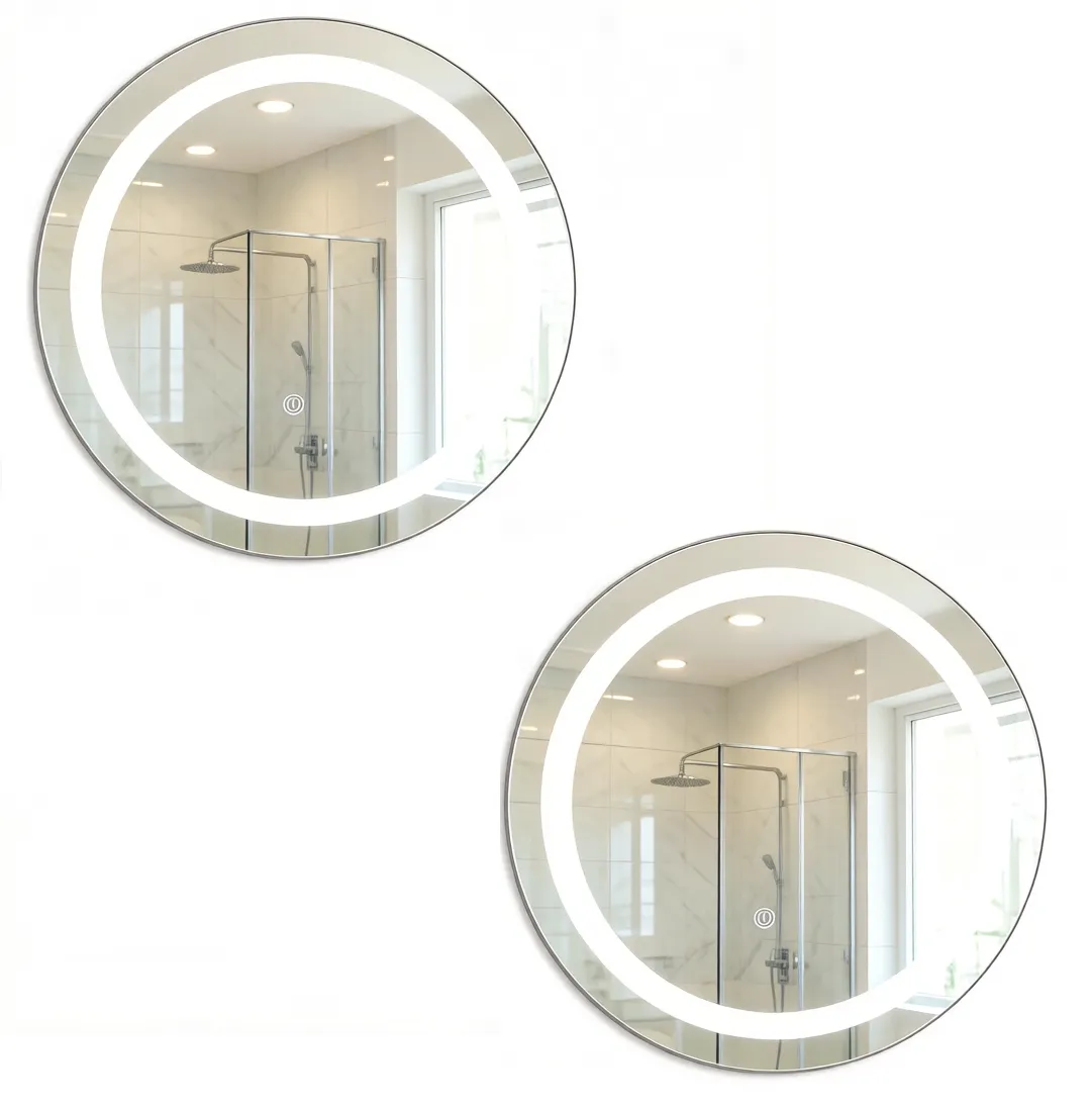 2Pack-Smart 3-Color Touch LED Makeup Mirror And Bathroom Mirror