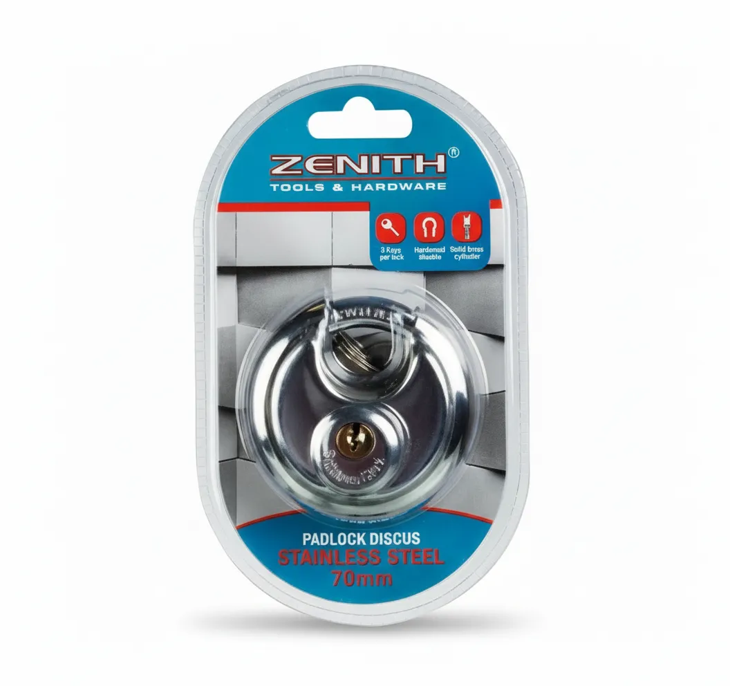 Zenith 70mm Stainless Steel Discus Padlock for Gates and Sheds