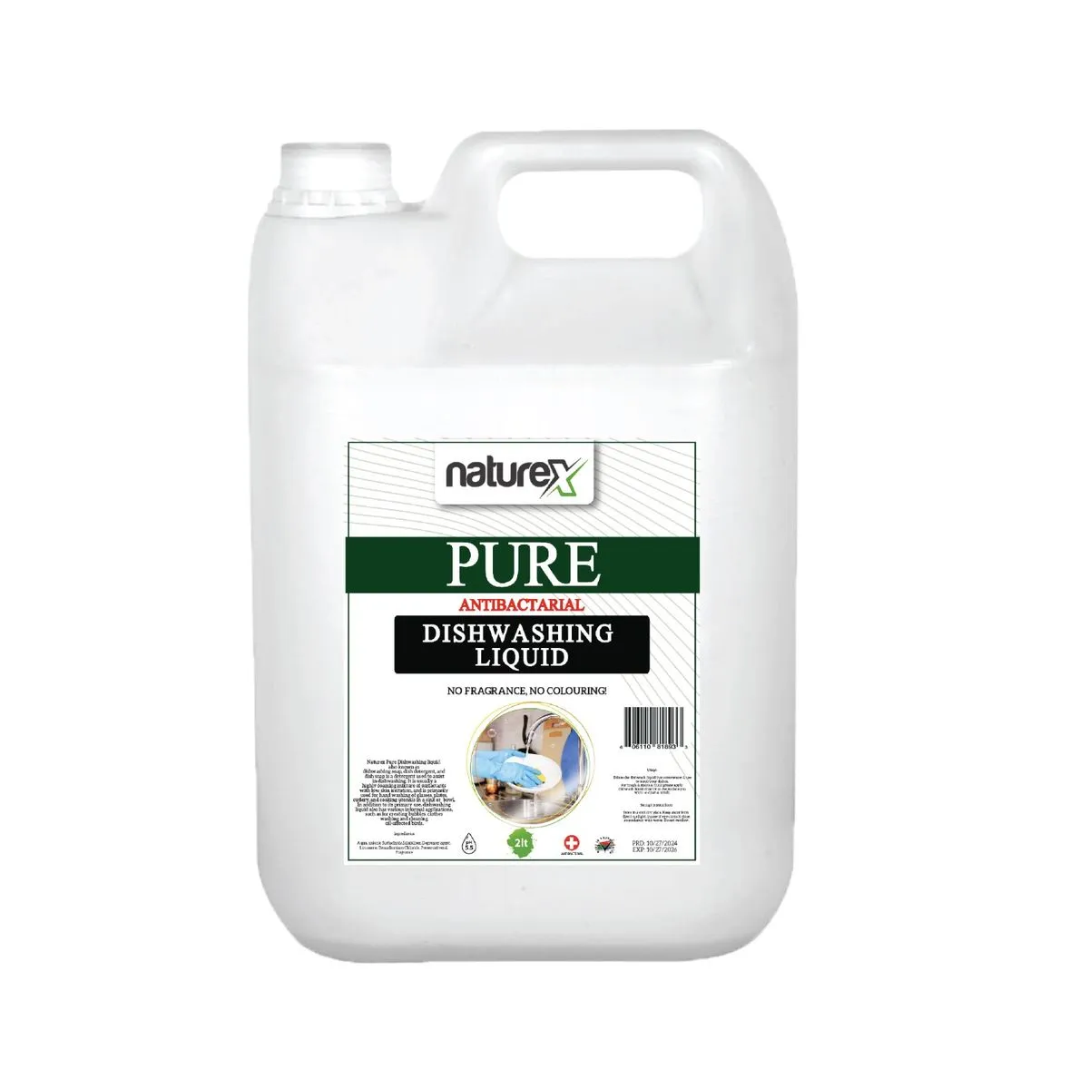 Naturex Pure Antibacterial Dishwashing Liquid 2lt