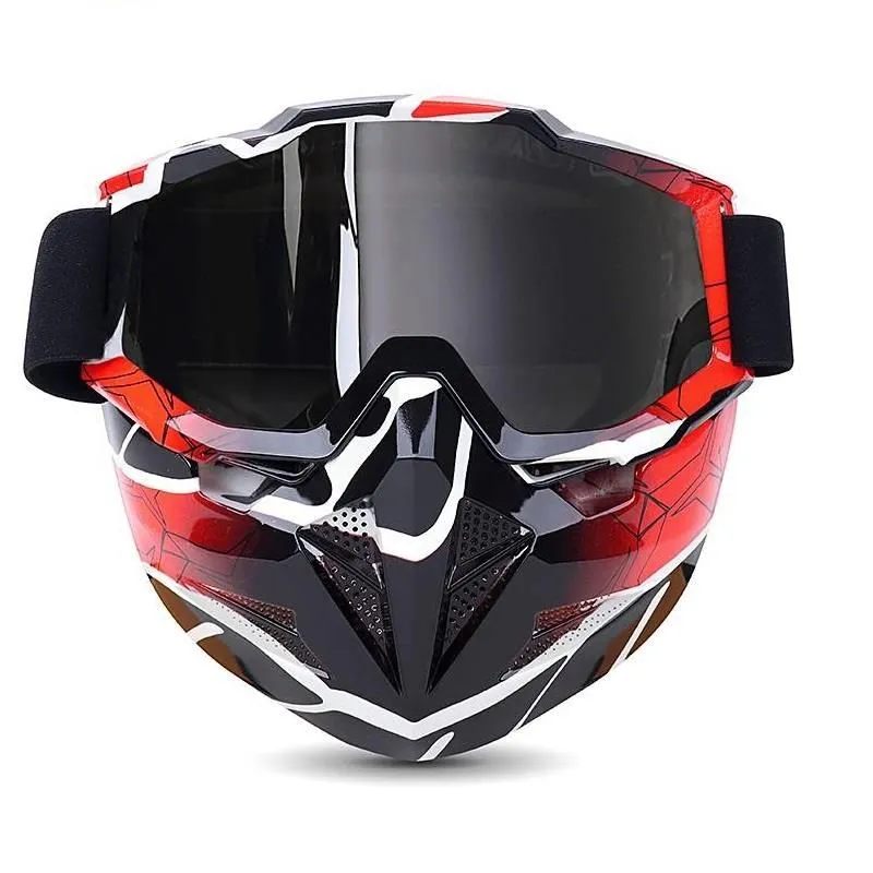 Full Face Motorcycle Gel Soft Paintball Airsoft Mask Game MAS215 Rooied Red