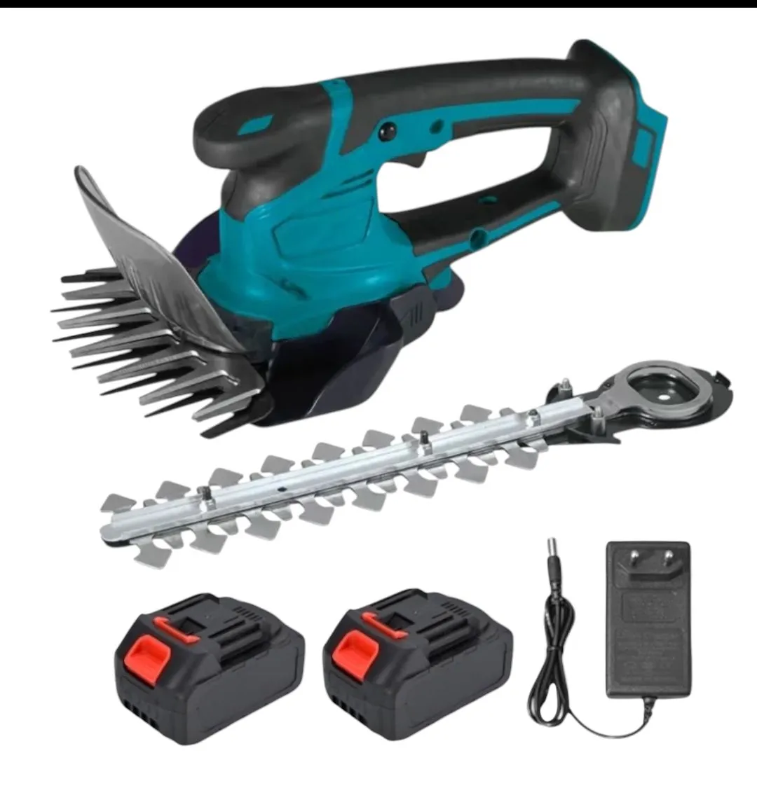 21V Cordless Hedge Trimmer Grass Shear - 2 Lithium Batteries & Blades