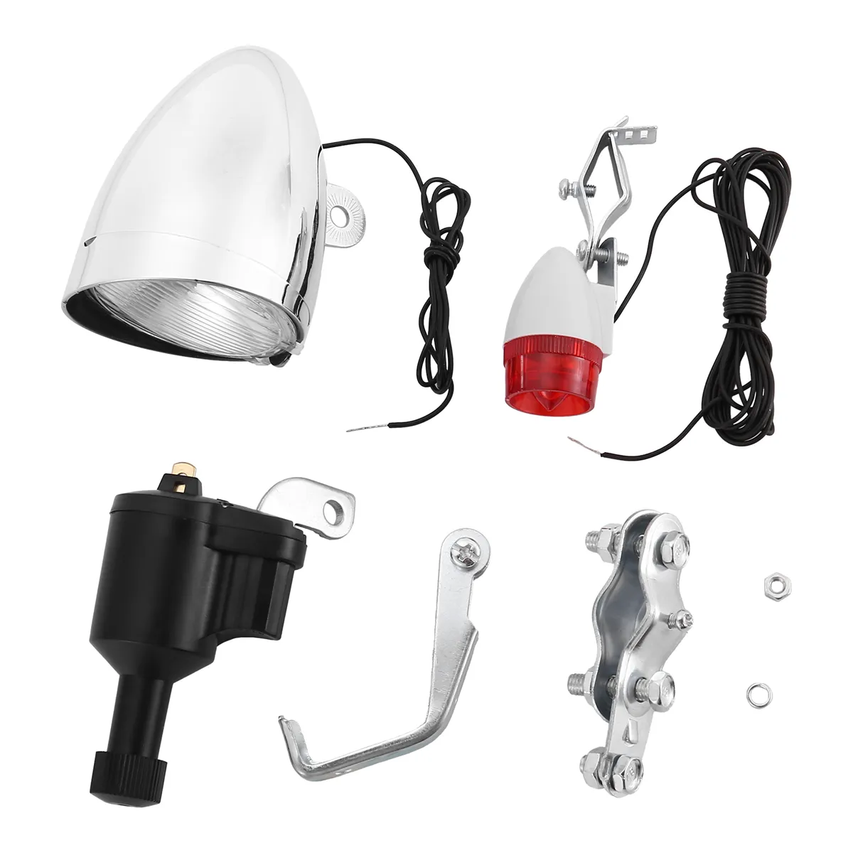 Bike Light Motorized Bike Friction Dynamo Generator Head Tail Light