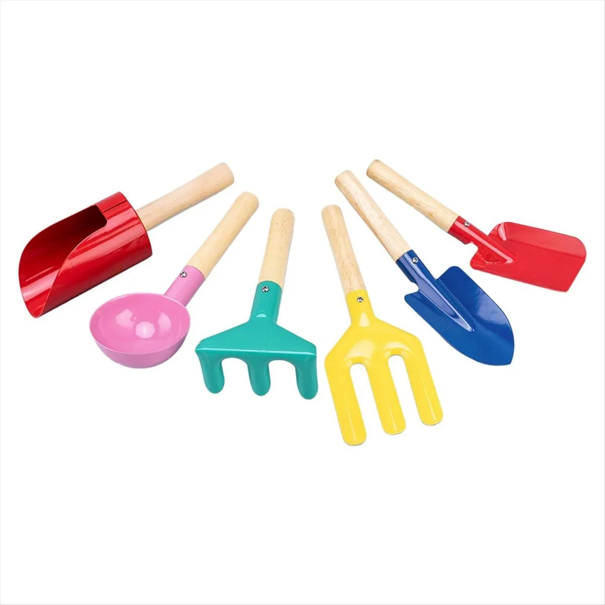 Gardening Set Garden Tools with Sturdy Wooden Handle Safe Kids Shovel