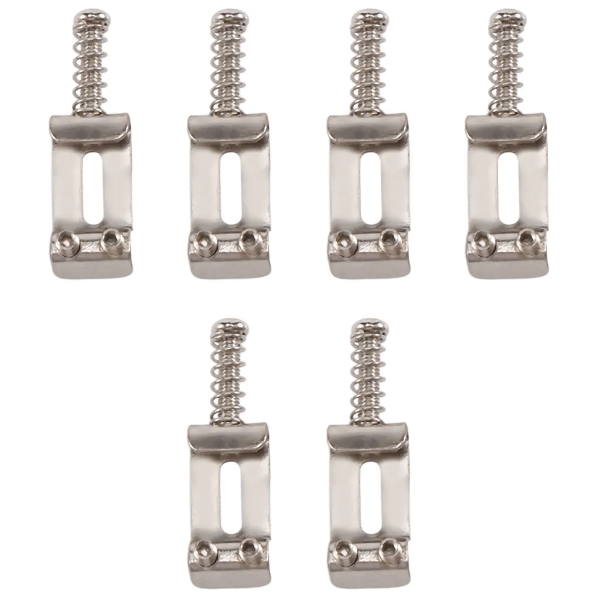 Set of 6 Chrome Tremolo Bridge Saddles For Electric Guitar