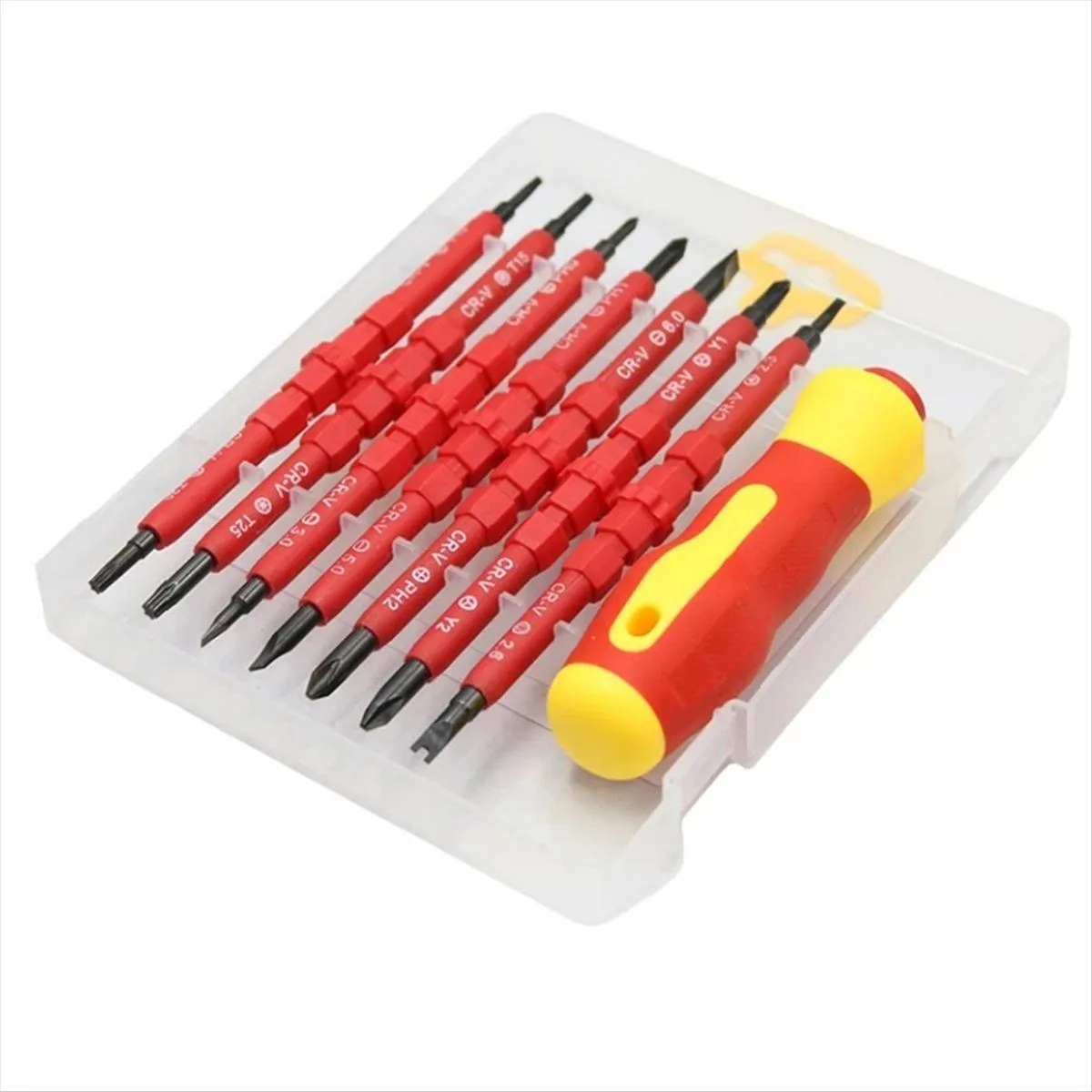 1000V VDE Insulated Screwdriver Set Magnetic Slotted Bits for Electrical Re