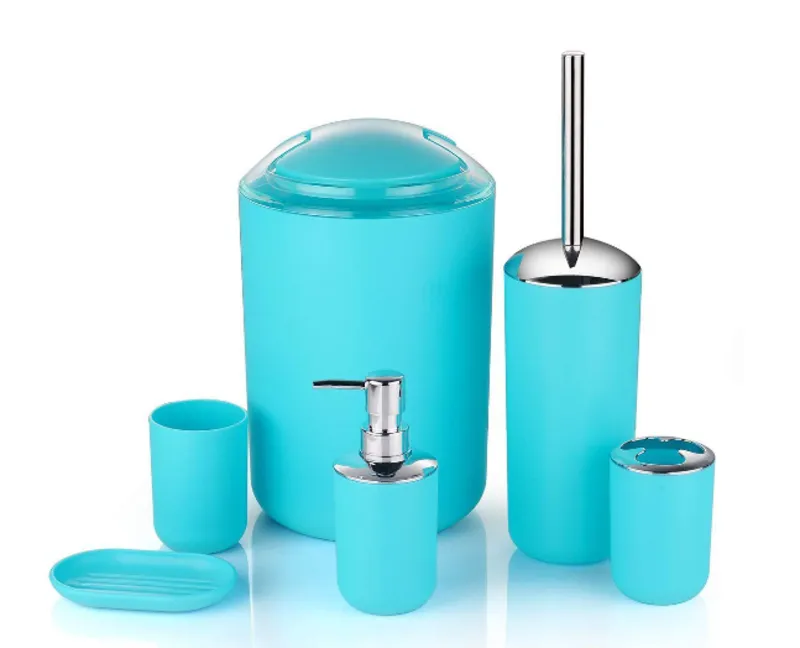 Bathroom Accessories Set - 6-Piece - Blue