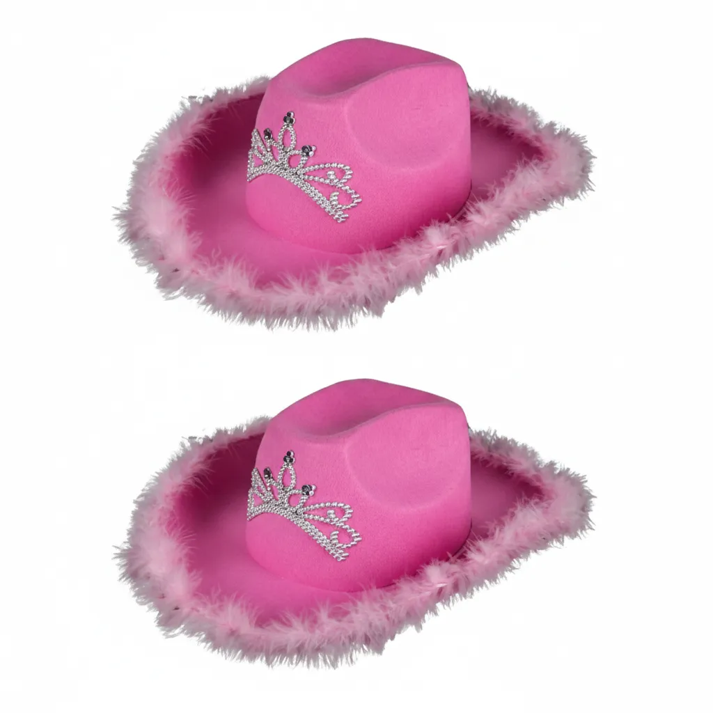 Cowgirl Hat with Blinking Tiara for Dress Up and Cosplay - 2 Pack