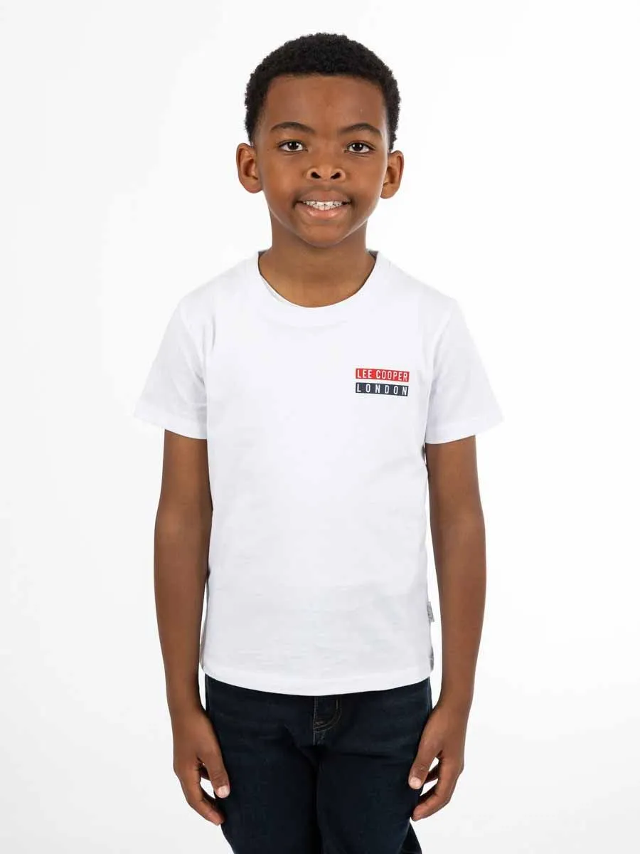 Lee Cooper Boy's Short Sleeve T-shirt: Tobias White