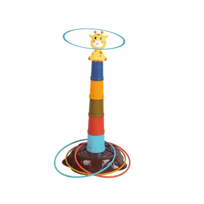 Colorful Toss Ring Stacking Toy - Plastic Montessori Baby Play Set
