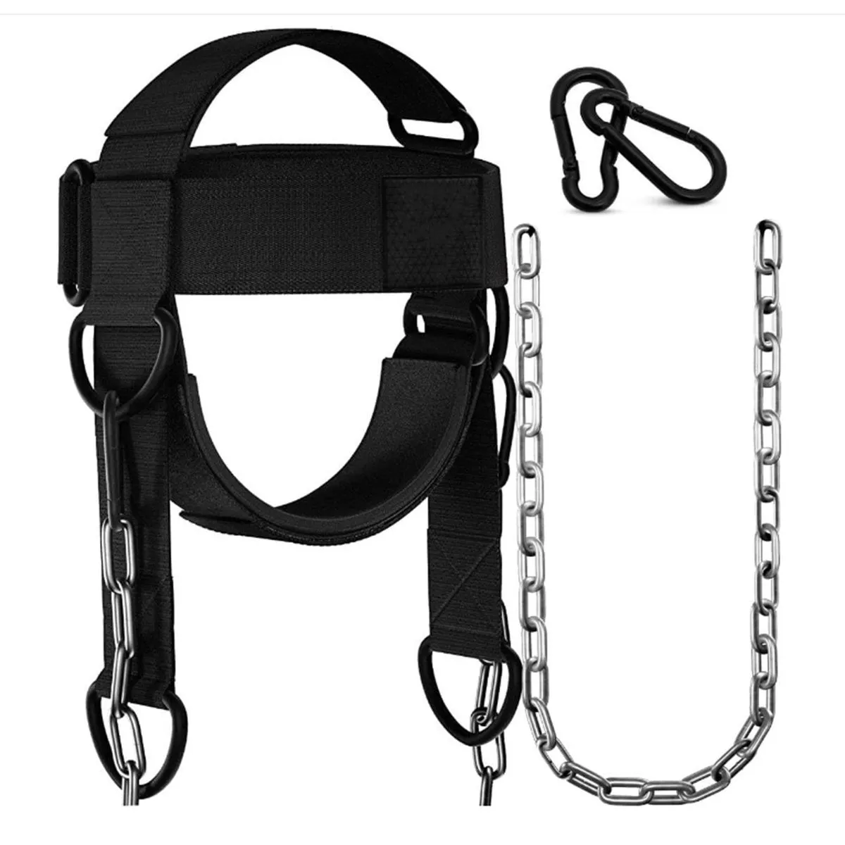 Adjustable Neck Trainer Steel Chain Head Harness Strength Injury Recovery
