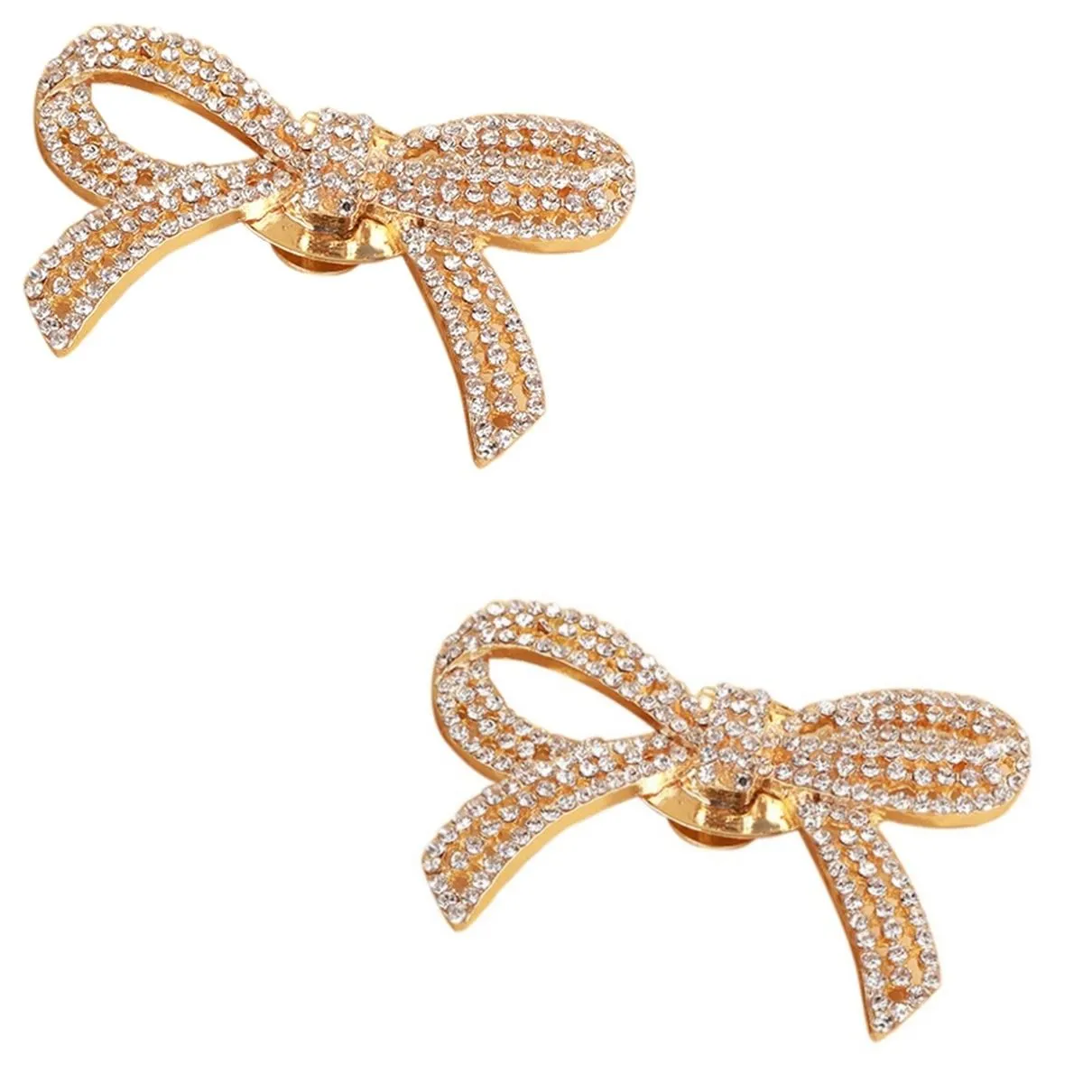 Shoe Clips for Women Shoes, Classic Detachable Bow, Heels Shoe Buckle - Gold