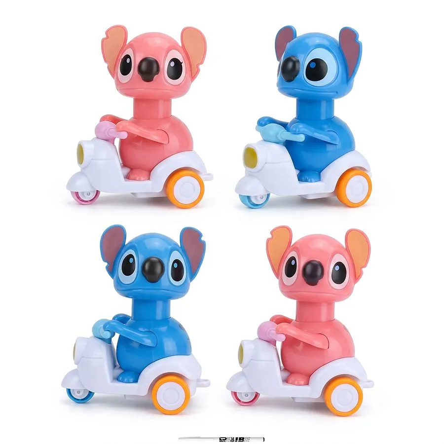 4 Piece Friction Mini Alien Character Push-and-Go Scooter With ReVibe Pen