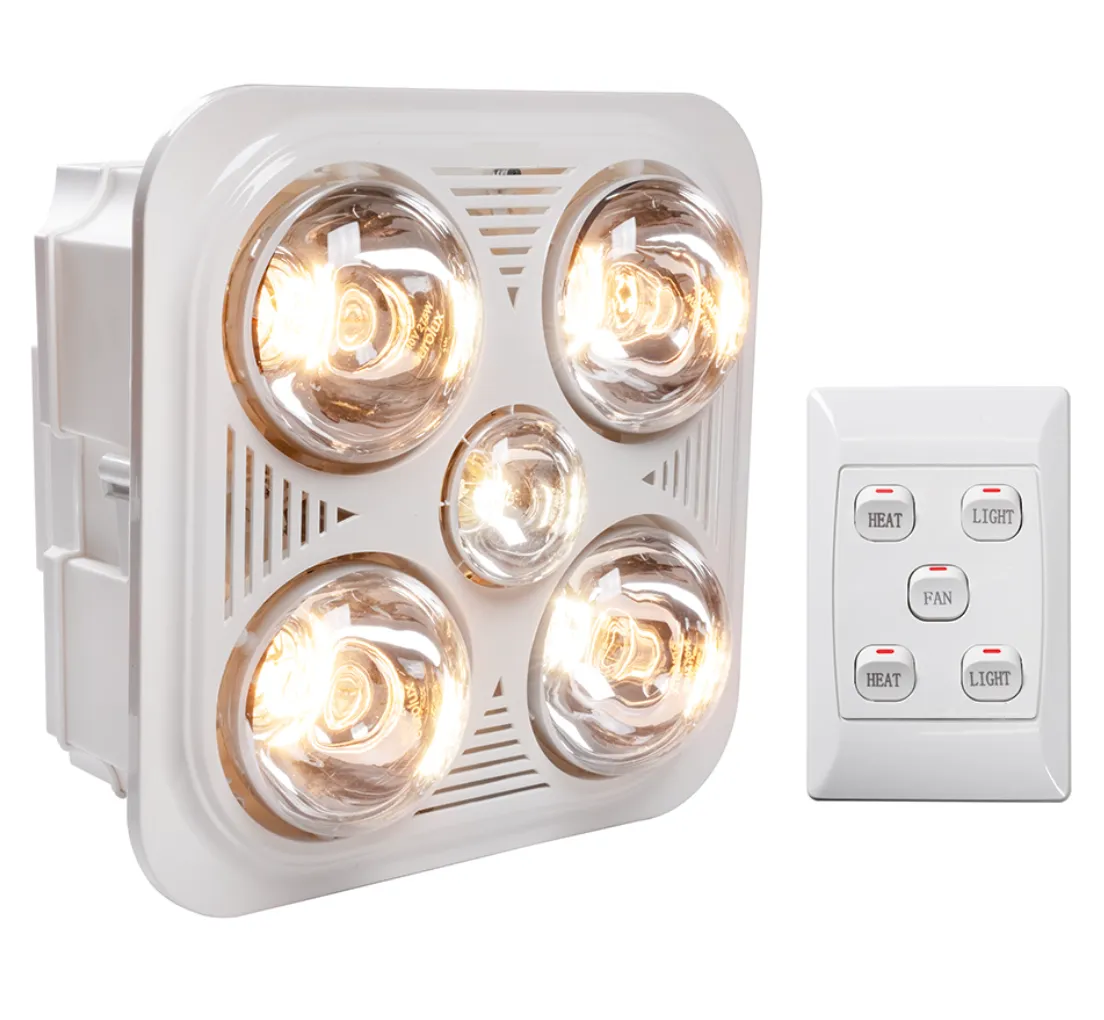 3 in 1 - Bathroom Heater & Extractor Fan & Light - 1100w With Switch