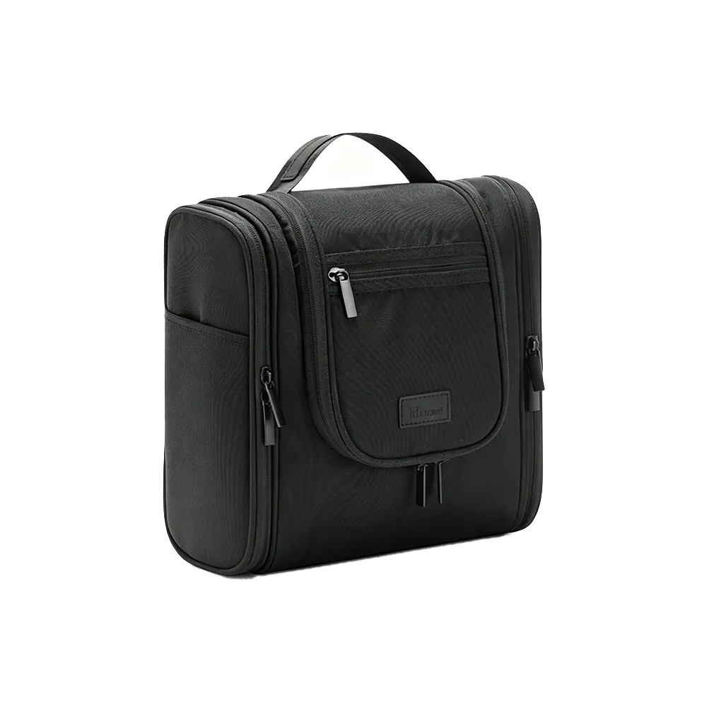 Multifunctional Dual Open Hanging Toiletry Bag Waterproof Travel Organizer - Black