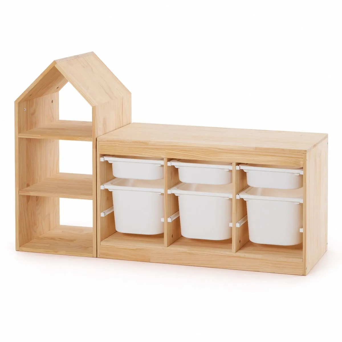 Chenshia 2-in-1 Kids Toy Organizer Shelf&House-shaped Rack Playroom Storage