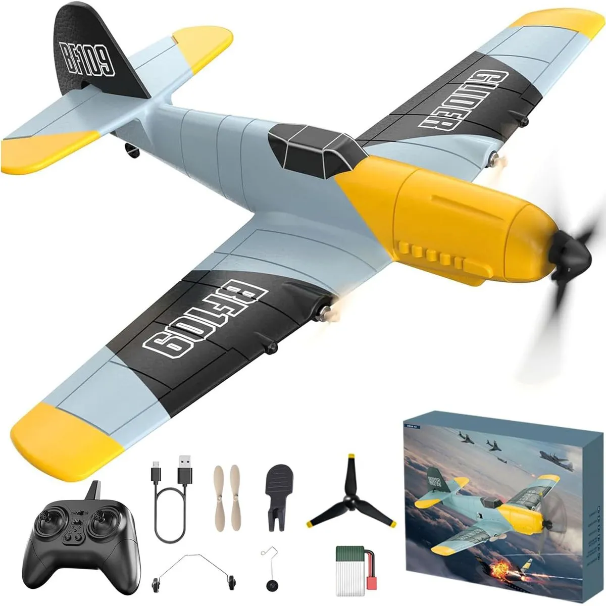 RC Plane, 3 Channel Remote Airplane, 6-axis Gyro Stabilizer RC Airplane