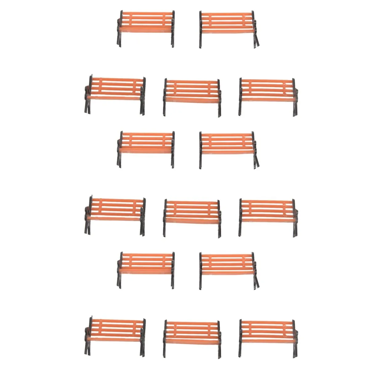 15Pcs Plastic Model Park Bench Model Landscape 1 50 with Black Arm