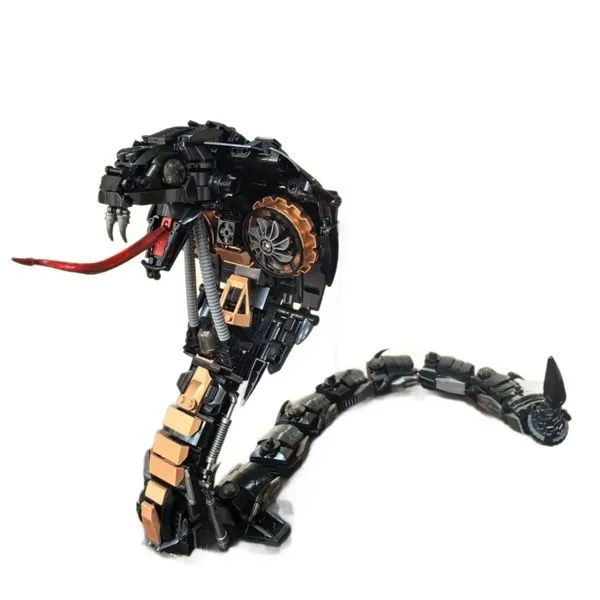 1036pcs Light Giant Mechanical King Cobra STEM Building Toy