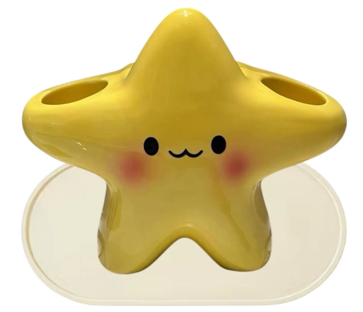 Cute Star Toothbrush & Toothpaste Holder with Silicone Mat