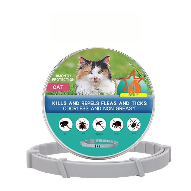 Cat Flea & Tick Collar:8-Month Protection, Odorless & Non - Greasy- 38cm