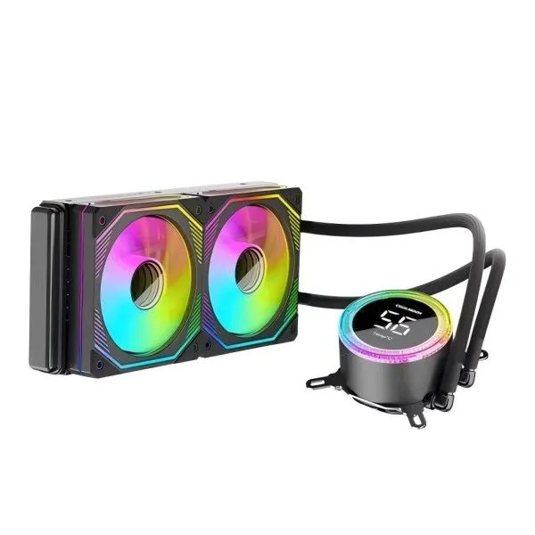 Digital Display CPU AR240 Water Cooling Radiator ARGB PWM Synchronization - Black