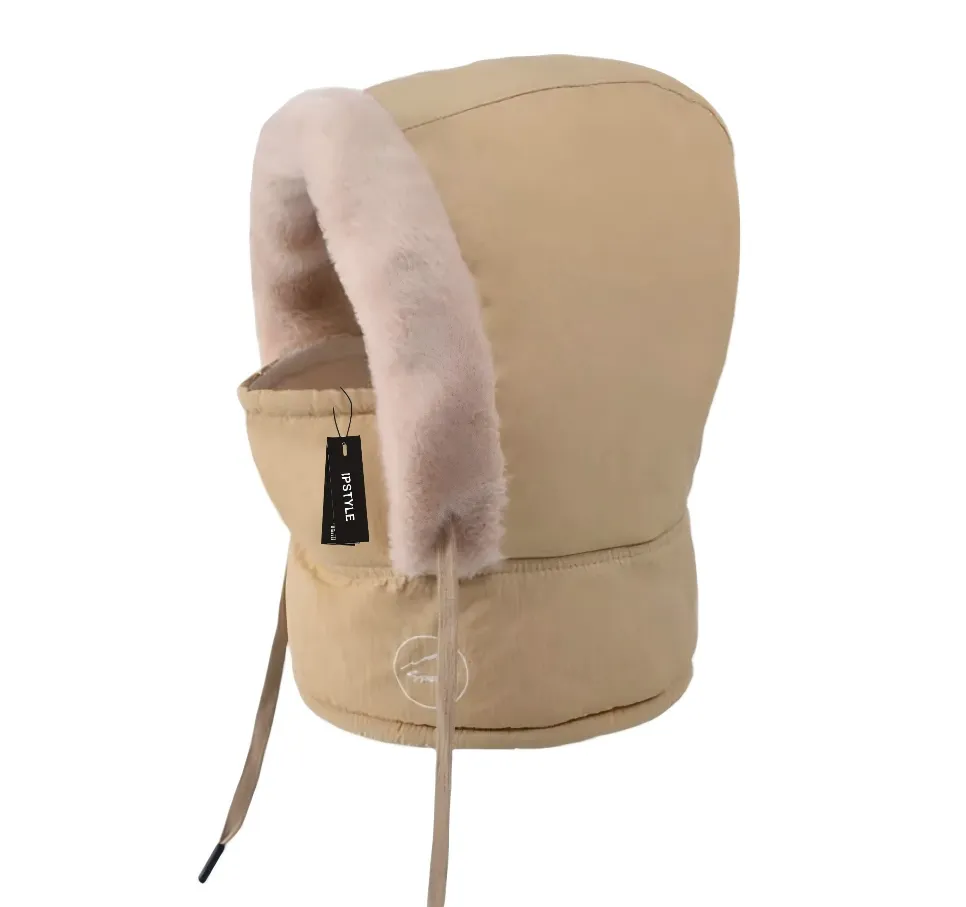 IPSTYLE Winter Hat Windproof Face Mask Scarf Thermal Fleece Neck Protection - Brown