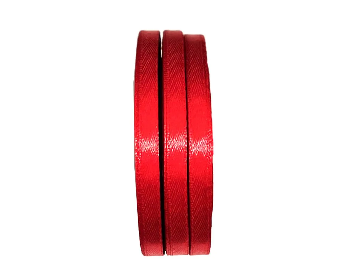 Satin Ribbon - 6mm Width - Red - 60meters - Wrapping and Bows