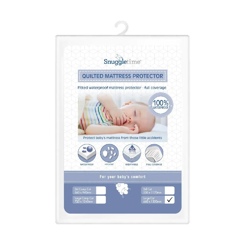 Snuggletime - Quilted Baby Mattress Protector for Standard Cot