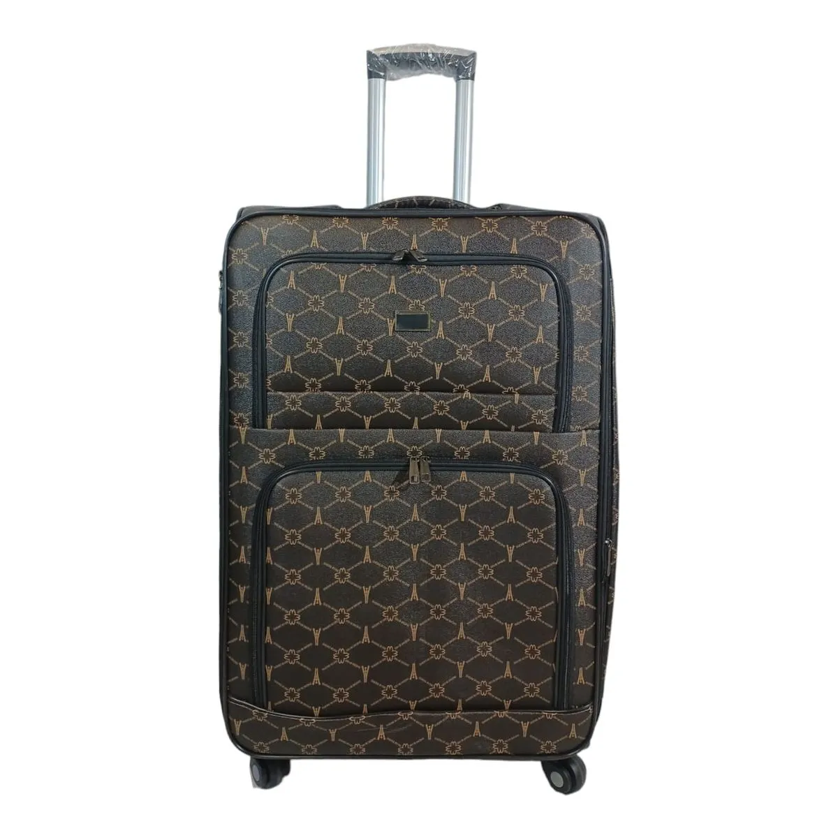 Trolley 1-Piece Travel Luggage Spinner - Fabric- Brown