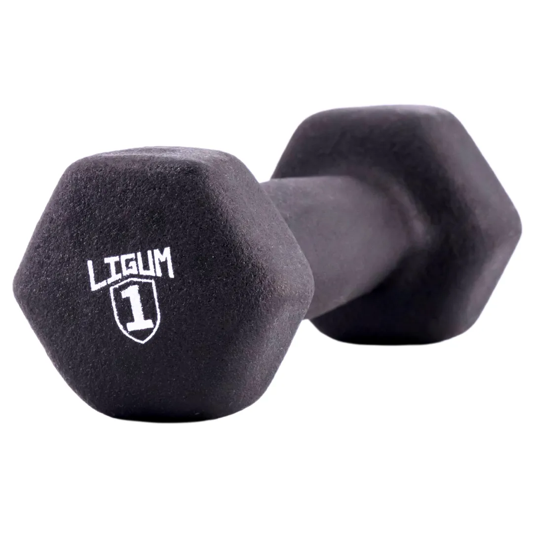 Dual Coated Performance Hex Dumbbells - Non Slip Grip Anti Roll - Single