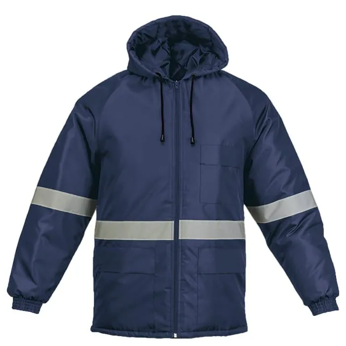 Freezer jacket with reflector tape
