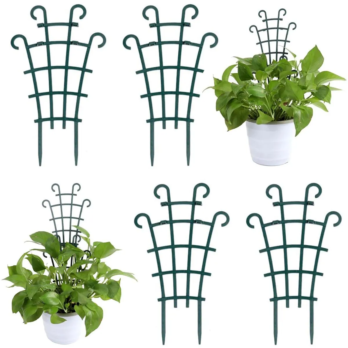 4/6/12 Pack Plastic Climbing Plant Stackable Trellis for Climbing Plants - 4 Pack