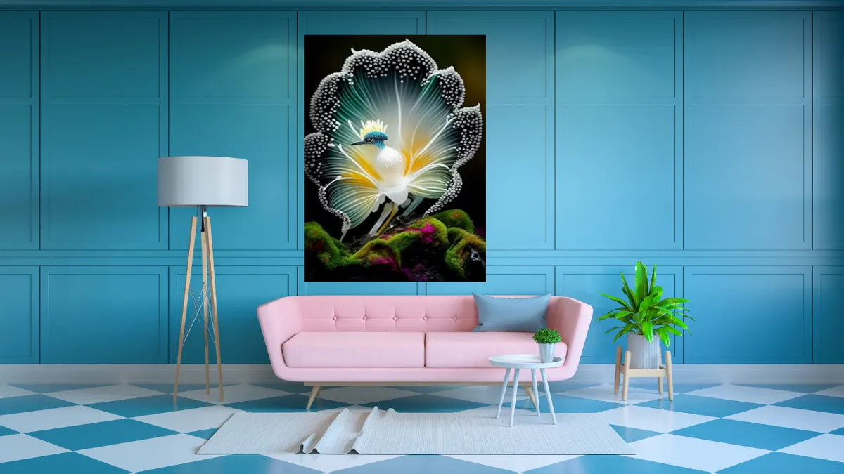 Crystal Rhinestone Animal Flower Pattern Wall Art