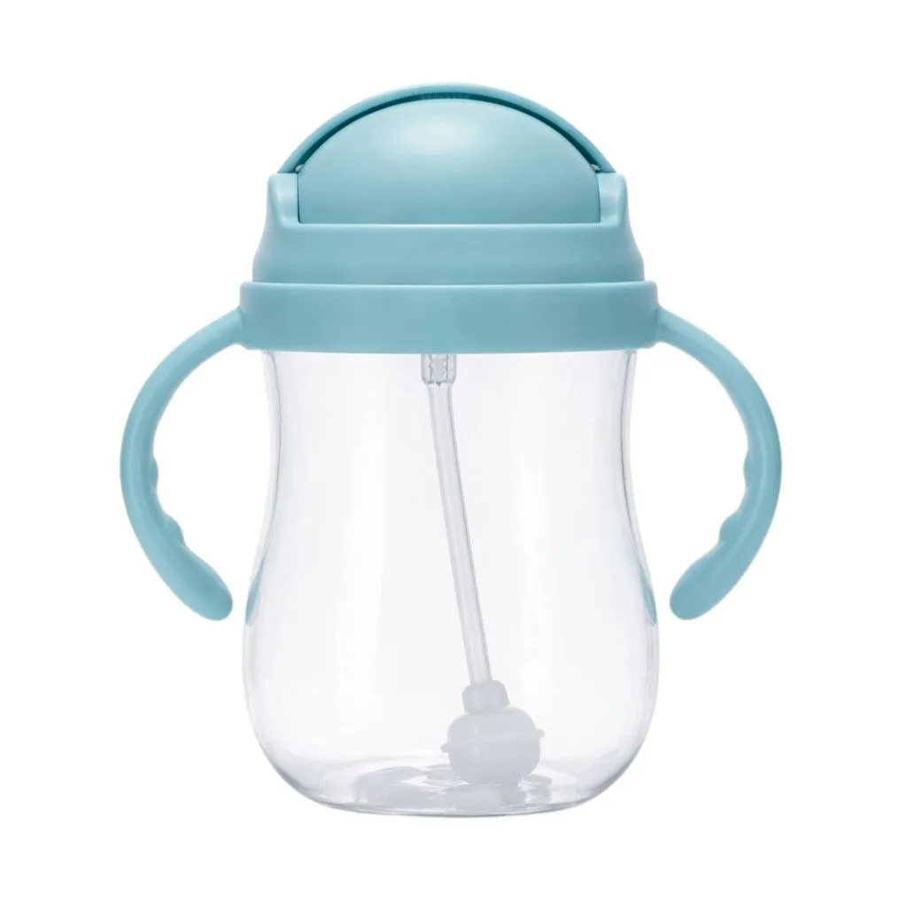 Baby Straw Training Bottle With Handles - Blue