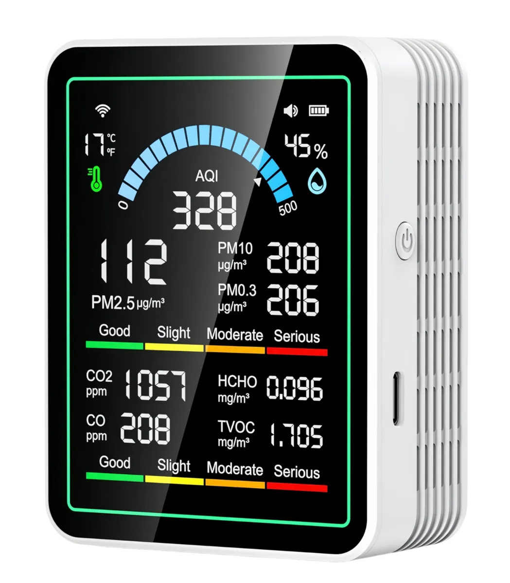 OQIMAX Air Quality Monitor Indoor,10 in 1 Portable Smartair Quality Tester