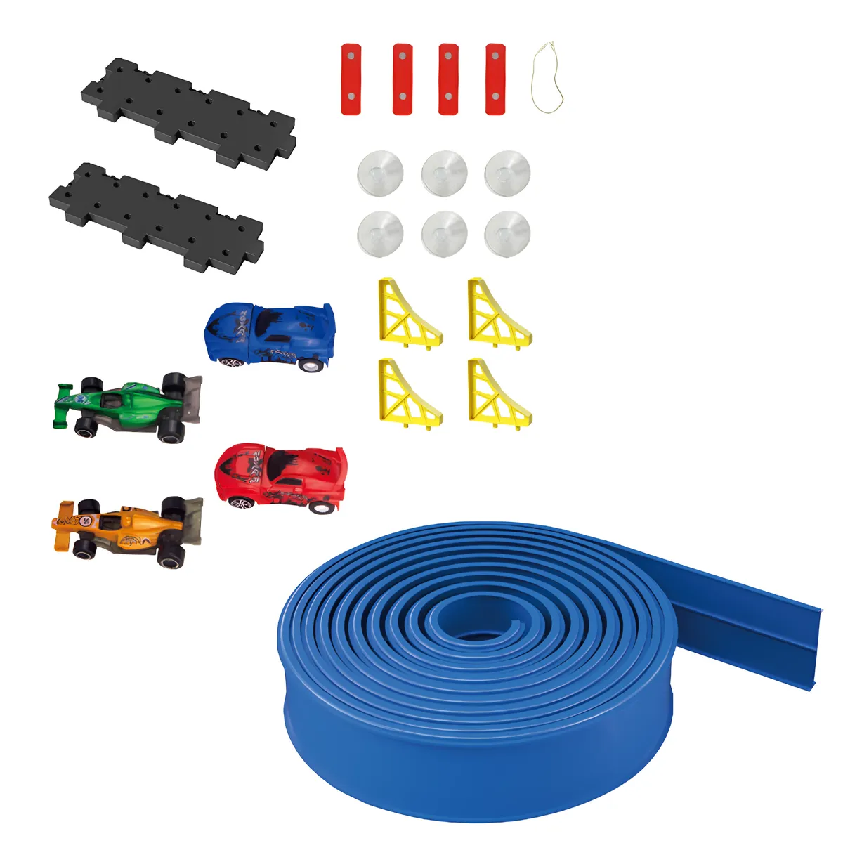 22 Pieces Race Track Toys for Kids 5m Flexible Slot Car Race Track Set - Blue